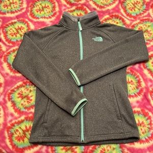 The north face,grey and blue zip up.